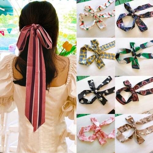Lengthen 2m Hair Rope Long Hair Braided Headband Bow Tie Horsetail Long Streamer Head Rope Silk Scarf Super Fairy