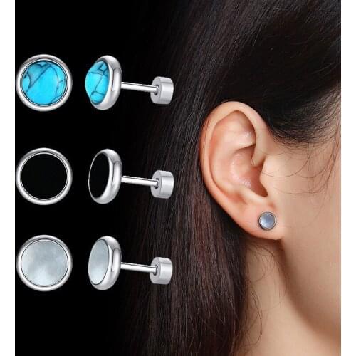 Unique Shell Stud Earrings for Women Girl Lady Gold Silver Color Tone Stainless Steel Ear Jewelry femmes Brincos Bijoux