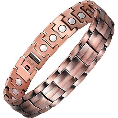 13 Colors Vintage Copper Bracelet Men Energy Germanium Magnetic Bracelet Copper Vintage Hologram Chain & Link Bracelets for Men