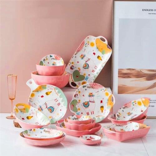 Japanese tableware, creative ceramic bowl, eating bowl, soup bowl, household dish, personalized dish, deep dish, fish dish set