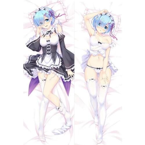 Japanese 3D Double-sided Anime Re: Zero Rem Maid Girl Throw Otaku Dakimakura Gifts Bedding Hugging Body Pillow Case 150x50 CM