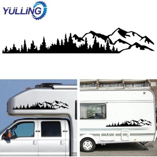 YULLING Car Sticker Mountain Forest Graphic Vinyl Decal for Truck Window Bumper Auto Door Vinyl Decoration Glue Car Body Sticker