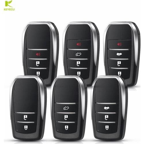 KEYECU Replacement Smart Remote Key Shell Case 2/3/4 Buttons for Toyota Land Cruiser Avensis Prado Camry Rav4 Highlander Crown