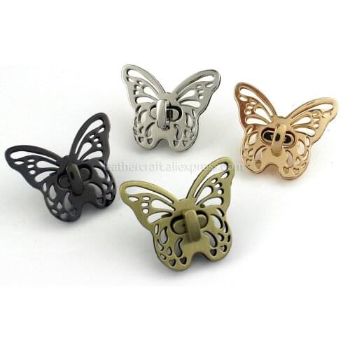 1 piece Metal Butterfly Turn Twist Lock Clasp for Leather Craft Women Bag Handbag Shoulder Bag Purse DIY Hardware Accessories