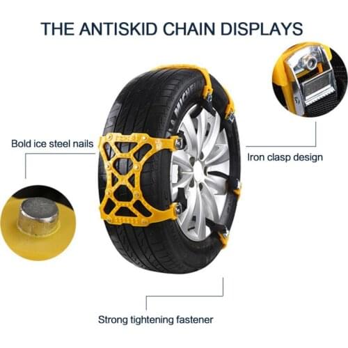 1PC Universal Car Snow Chains Car Tyre Winter Roadway Safety Tire Snow Adjustable Anti-skid Safety Double Snap Skid Wheel Chains