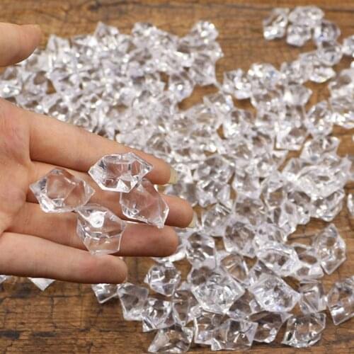 100pcs Artificial Ice Bare Irregular Plastic Ice Photography Fish Tank Decoration Acrylic Vase Fillers for Home Party Decoration