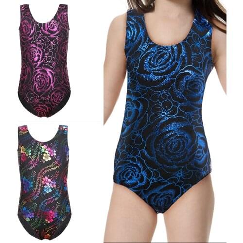 2018 Girl Gymnastic Leotard Creative Dancewear Design Dance Unitard Girls Sleeveless Acrobatics Professional Training Costumes