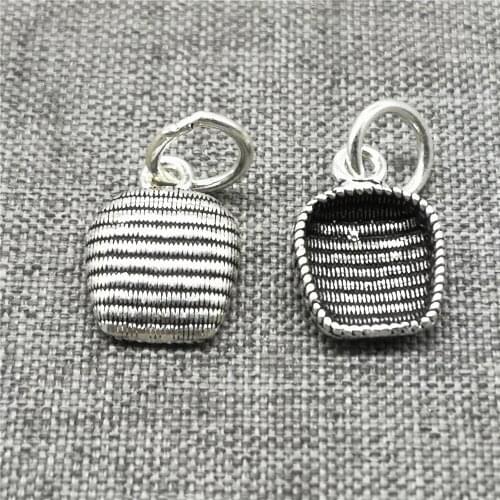 4 Pieces 925 Sterling Silver Dustpan Pan Charms 3D for Bracelet Necklace