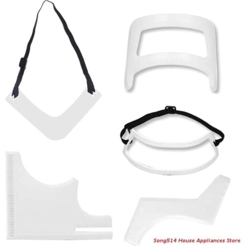 5pcs Mens Beard Combs Neck Hair Line Guide Shaping Styling Template Comb Trim Beards Salon Home Use