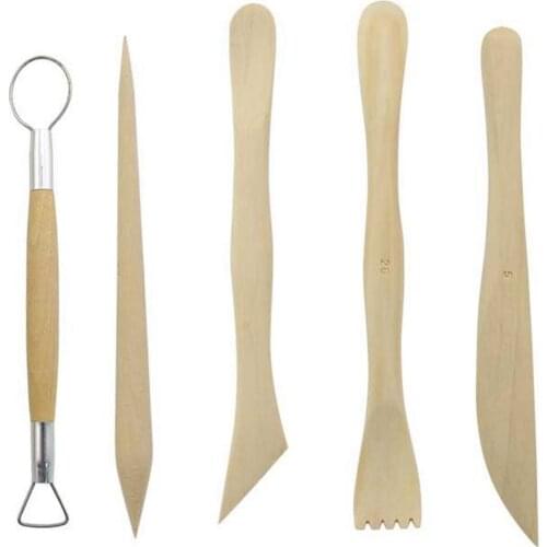 5PCS Wood clay pottery ceramics tools clay sculpture DIY tool set 6inch