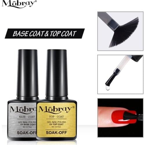Mobray Top Base Coat Gel Polish UV Soak off Reinforce 8ml vernis Semi-permanent Nail Art Manicure Gel Varnish Primer Base Coat