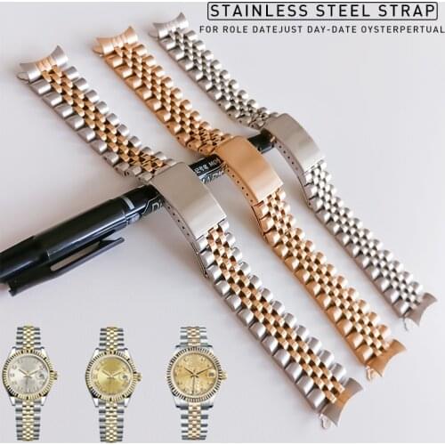 Arc Edge Watch Band For Rolex DATEJUST DAY-DATE OYSTERPERTUAL Watch Accessories Stainless Steel Watch Strap Watch Bracelet Chain