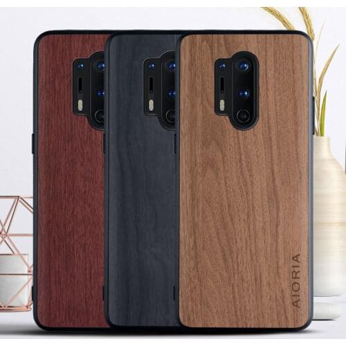 WoodLike case for Oneplus 8 pro soft TPU silicone material & wood PU leather skin covers coque fundas for Oneplus 8 pro