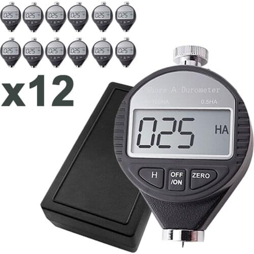 Shore A Digital Hardness Meter Durometer 0~100HA Dial Scale Hardness Tester Plastic Rubber Tire Tyre Leather x 12 pieces