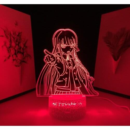 Danganronpa Kyoko Kirigiri Lamp for Kids Room Decor Child Gift Danganronpa Acrylic Table Lamp Kyoko Kirigiri 3D LED Night Light
