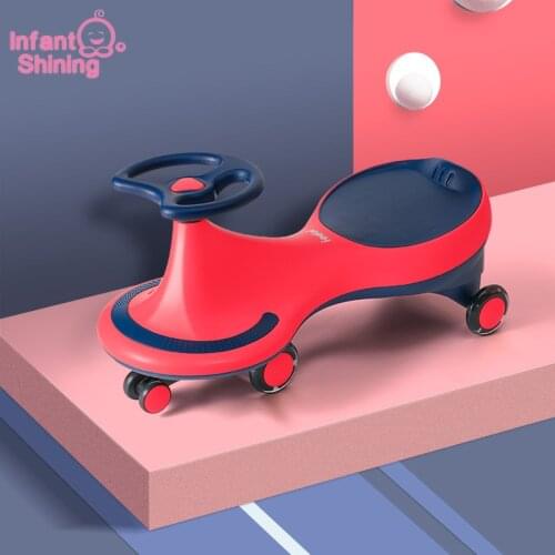 Infant Shining Children Swing Car 1-4 Years Old Children Twist Car Universal Wheel Baby Scooter Anti Rollover Tricycle