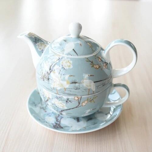 British Bone porcelain Tea Set Single Cup Pot Afternoon Tea Set Teapot Cup dish classical Ceramic TEA SET