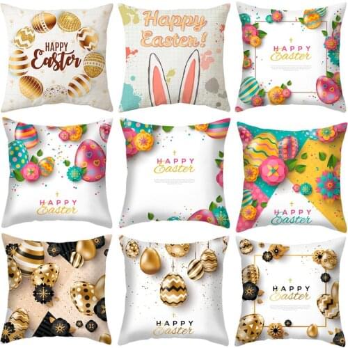 FENGRISE Happy Easter Decoration For Home Easter Egg Pillowcase Easter Rabbit Bunny Party Decor Supplies Easter Gift Party Favor