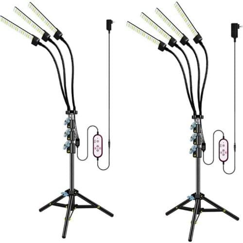 144W 136cm Tripod Grow Light Remote Full Spectrum Indoor Phyto Lamp Greenhouse Seeding Flower Bloom Planting Light W/ Timer