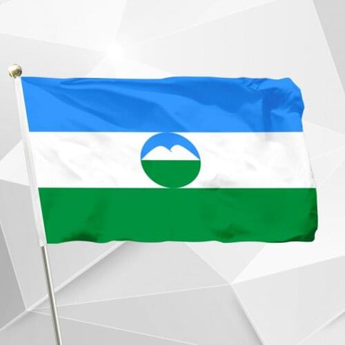 Russia Kabardino-Balkaria Flag 90x150cm 3x5ft Banner 120g 100D Free Shipping 60x90cm 21x14cm Banner
