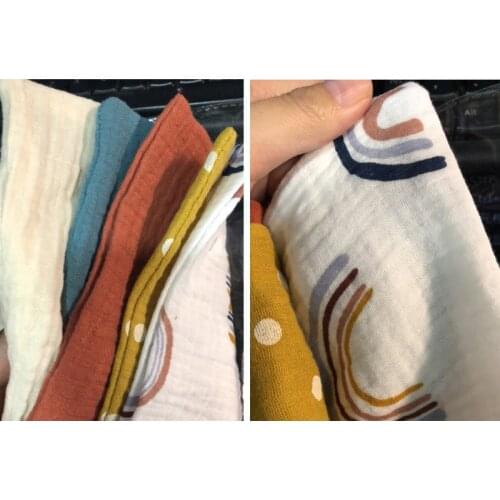 5pcs Muslin Cotton Baby Towel Handkerchief Rainbow Kid Wipe Cloth Newborn Face Towel Feeding Bibs