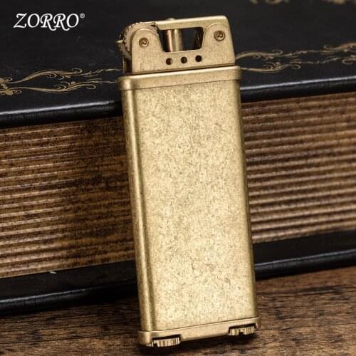 Personality ultra thin seven color special machine windproof pure copper kerosene lighter vintage