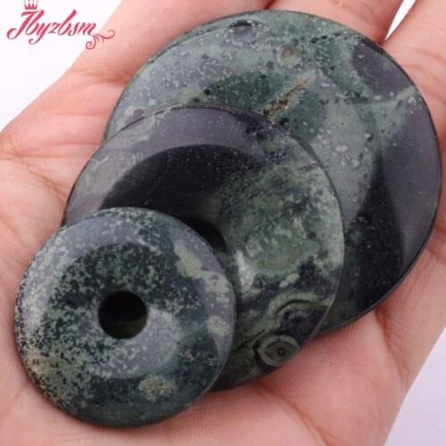 30,40,50mm Natural Donut Round Ocean Agates Stone Beads Spacer Pandant 1 Pcs,For Necklace Bracelets Jewelry Making,Free Shipping
