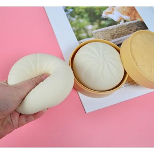 Large Simulation TPR Steamed Buns Squeeze Music To Vent Xiaolongbao Decompression Magical Pasta Spoof Tricky Vent Toy