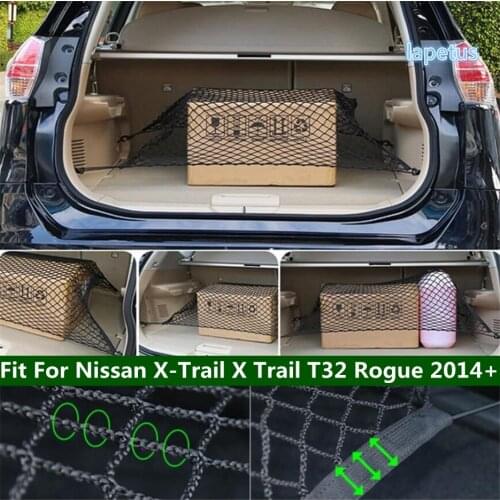 Lapetus Trunk Rear Storage Cargo Luggage Elastic Mesh Net Holder With 4 Hooks For Nissan X-Trail X Trail T32 Rogue 2014 - 2020
