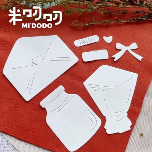 Envelope & Bouquet & Bottle Metal Cutting Dies 2021 for Scrapbooking Paper Cards Making Crafts Midodo New Design Die Cut