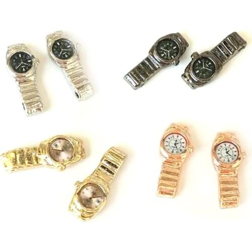 1pcs Mini Furniture Toy Multiple Colour 1:12 Scale Miniature Watch For Dollhouse Decor Accessories