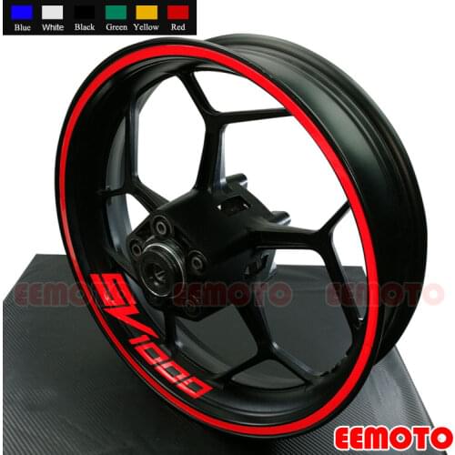 Motorcycle 17 Inch Stripes 8X Iner Rims Decals Wheels Reflective Sticker Waterproof Motor Bike For SUZUKI SV1000 SV 1000