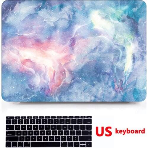 Marble Pattern Laptop Laptop Hard Shell Case+ Rubberized Keyboard Cover For Apple Macbook Pro Touch Bar 12/ 13/15" Air 11 / 13"
