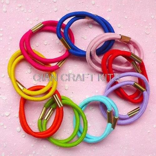 Set of 100pcs strong sturdy thick Colorful Hair Rubber Band Set Assorted Hair Tie Band ponytail holder Mixed colors