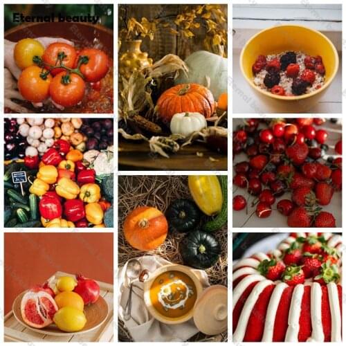 Strawberry Diamond Painting Kits Delicious Food Cake Tomato Kitchen Decor Diamond Embroidery for Adults Cross Stitch Home Decor