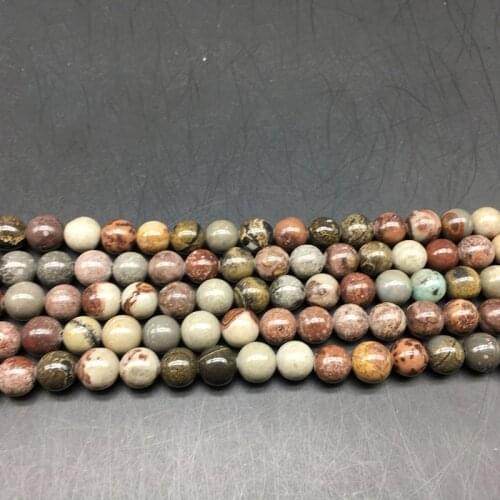 Natural Colorful Round Beads Crazy Picasso Stone Beads for Jewelry Making Size 4 6 8 10 12mm Diy Beaded Bracelet
