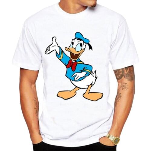 New Brand Fashion Tshirt Men O-neck Donald Duck Casual T Shirt Men Top Tee