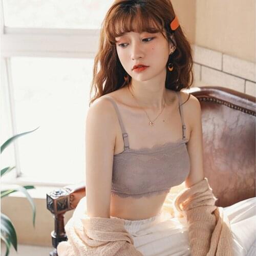 New Women Sexy Lace Crop Tops Bra Tube Top Female Streetwear Sleeveless Seamless Sports Bra Crop Camis Top Tee Bandeau Top Tank