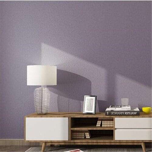 Beibehang Princess powder non-woven wallpaper bedroom warm living room simple modern purple pink plain color Korean wallpaper