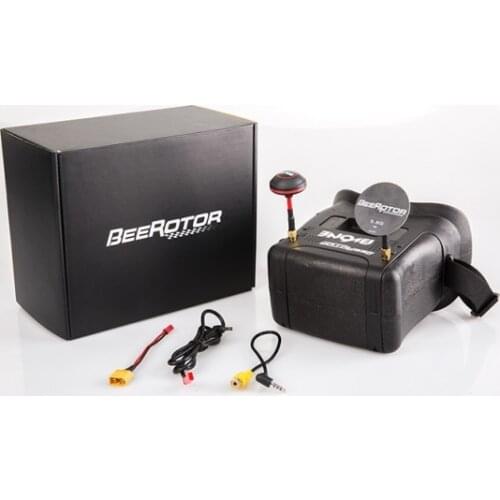 Bvone Beerotor FPV Goggles 5.8G 40CH Raceband 800*480 Highlight 5'' Screen Auto Search with Mushroom 5dBi Plate Antenna