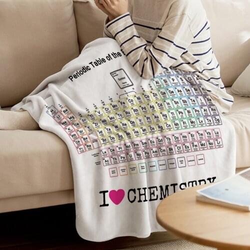 I LOVE Chemistry Throw Blanket Periodic Table Of Elements soft Warm Microfiber Blanket Flannel Blanket Student Accessories