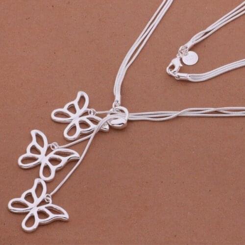 925 sterling silver Necklace, 925 silver fashion jewelry Tai chi butterfly /cwdalnka bjrakaya AN444