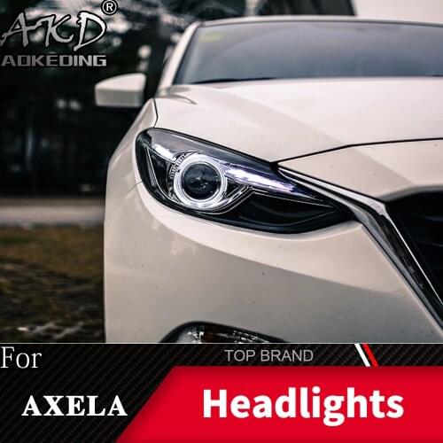 Head Lamp For Car 2014-2016 Mazda 3 Axela Headlights Fog Lights Daytime Running Lights DRL H7 LED Bi Xenon Bulb Car Accessories