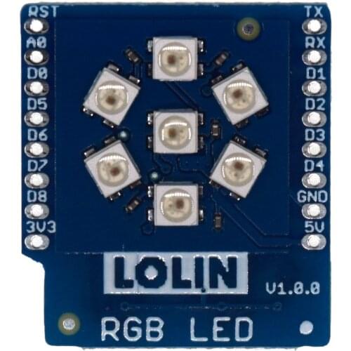RGB LED Shield V1.0.0 for LOLIN (WEMOS) D1 mini WS2812B 3535