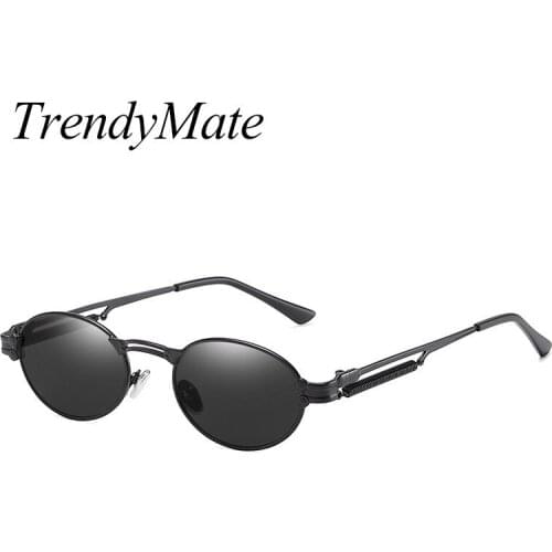 Luxury Small Steampunk Men Sunglasses Fashion Oval Designer Women Sun Glasses Punk New Designer Shades 5458