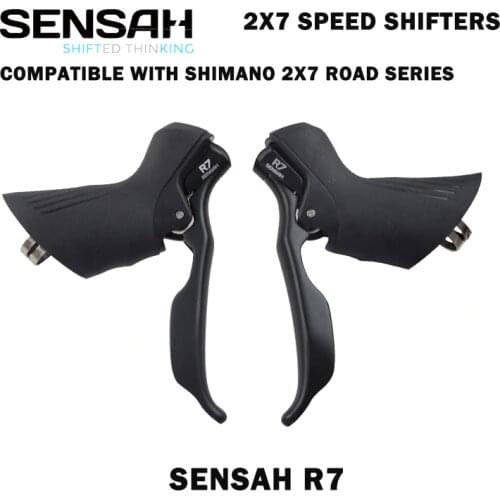 SENSAH Road Bike Shifters 2X7 Speed Lever Brake 2x7 speed Road Bicycle Derailleur Compatible for R6800 Claris Sora st-a070 STI