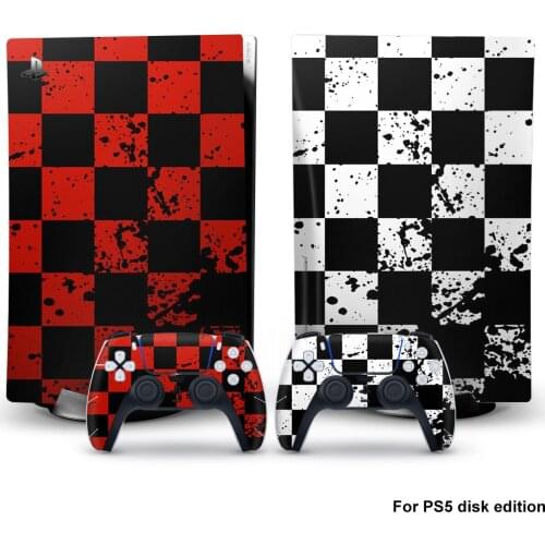 Checkerboard PS5 Standard Disc Edition Skin Sticker Decal Cover for PlayStation 5 Console & Controller PS5 Skin Sticker Vinyl