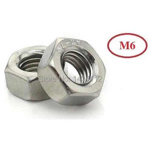 M6 Stainless Steel A2 Hexagon Nuts