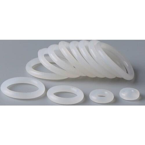 30PCS Silicone O Ring Seal 10-39mm OD 2mm Wire diameter Sealing Washer Food Grade White