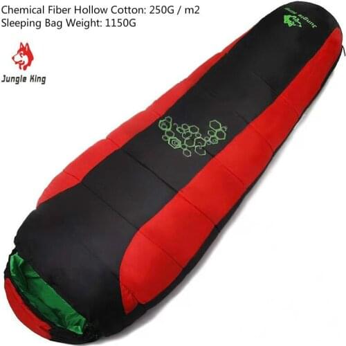 Jungle King Spring and Summer Filled Four-Hole Cotton Sleeping Bag Outdoor Hiking Camping Mummy Sleeping Bag 1150G 1PCS-5CPS